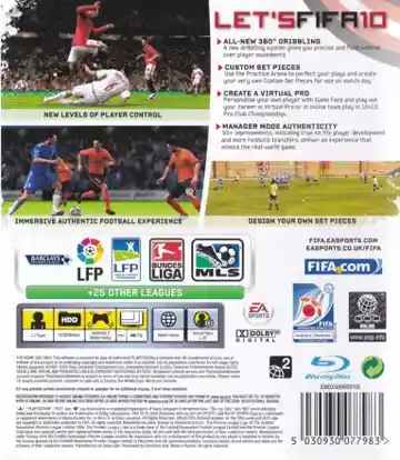 FIFA Soccer 10 (USA) (En,Fr,Es) (v1.04) (Disc) (Update) box cover back